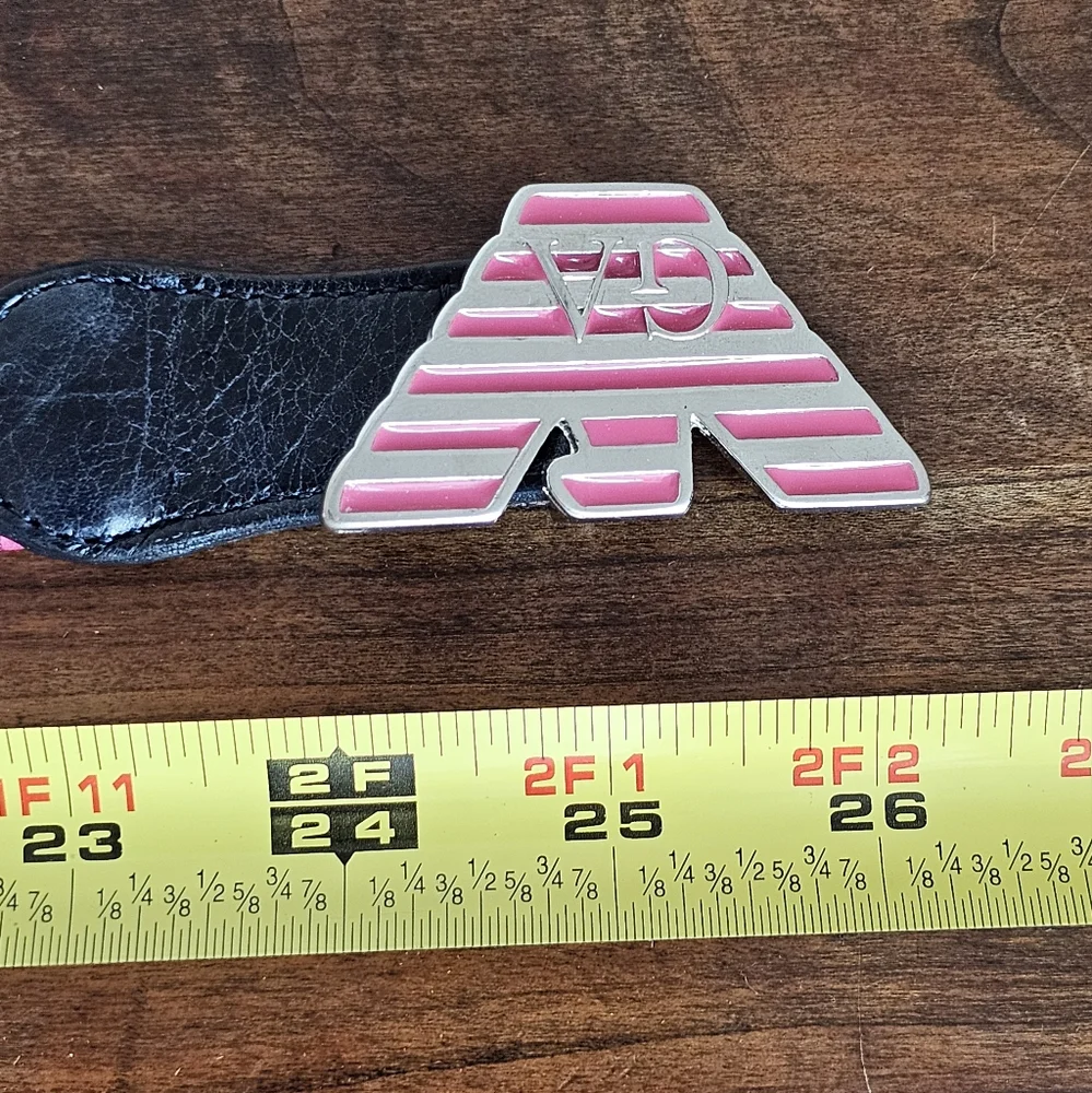 Rare Giorgio Armani Kid's Elastic Waist Pink Braided Logo Eagle Buckle Belt